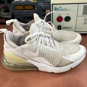 White womens nike air max 270s